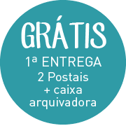 Grátis. 1ª Entrega: 2 postais + caixa arquivadora